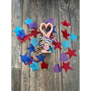 taylor swift friendship bracelets with heart hands holder and official confetti